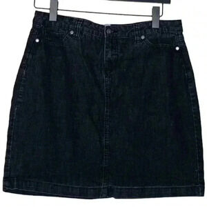 Santana  Jeans Black Medium Weight Denim Skirt, Size 14